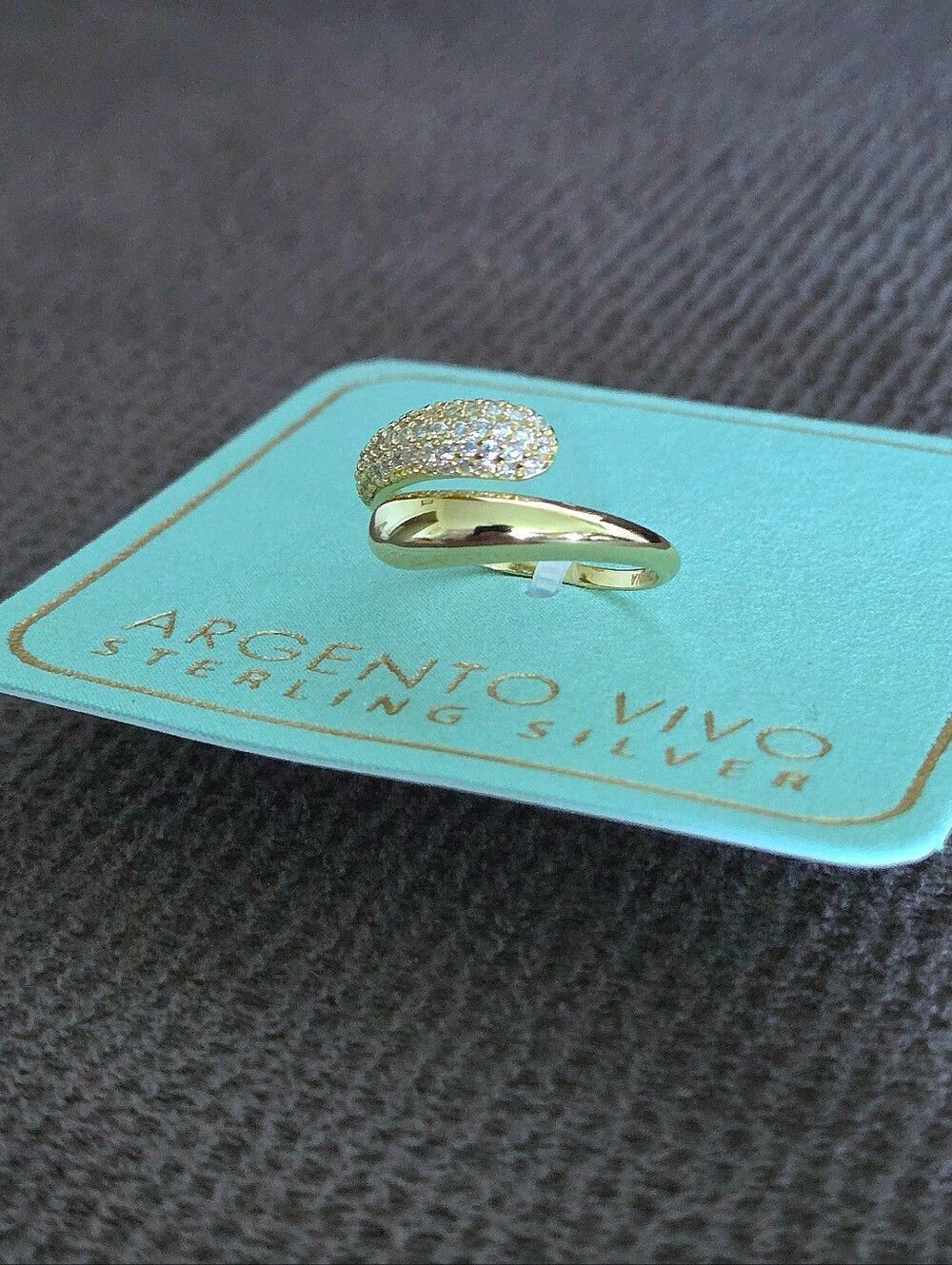Argento Vivo Gold💛 Raindrops💧 Bypass Ring💍
